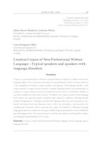 Croatian Corpus of Non‐Professional Written Language – Typical Speakers and Speakers with Language Disorders