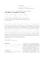 Predictors of Adults’ Mental Health During Initial Stage of Covid-19 Pandemic in Croatia