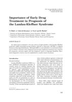 prikaz prve stranice dokumenta Importance of Early Drug Treatment in Prognosis of the Landau-Kleffner Syndrome