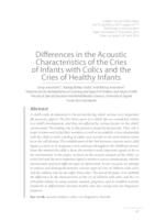 prikaz prve stranice dokumenta Differences in the Acoustic Characteristics of the Cries of Infants with Colics and the Cries of Healthy Infants